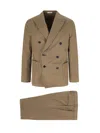 Boglioli Light Brown Linen Double-breasted Suit