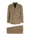 Boglioli Light Brown Linen Double-breasted Suit
