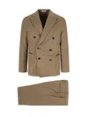 Boglioli Light Brown Linen Double-breasted Suit