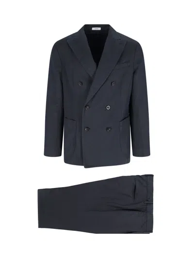 Boglioli Double-breasted Suit In Blue