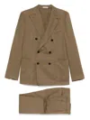 Boglioli Light Brown Linen Double-breasted Suit In Braun