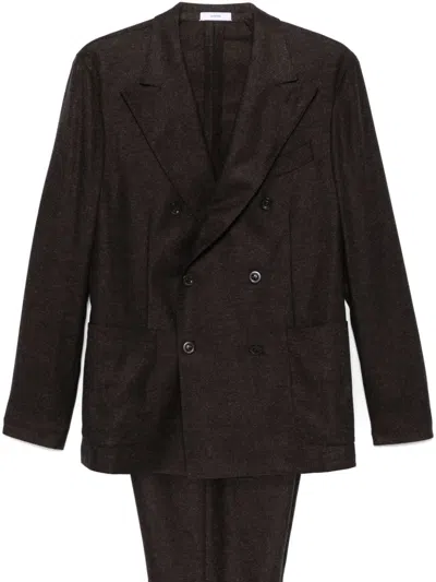 Boglioli Double-breasted Suit In Black
