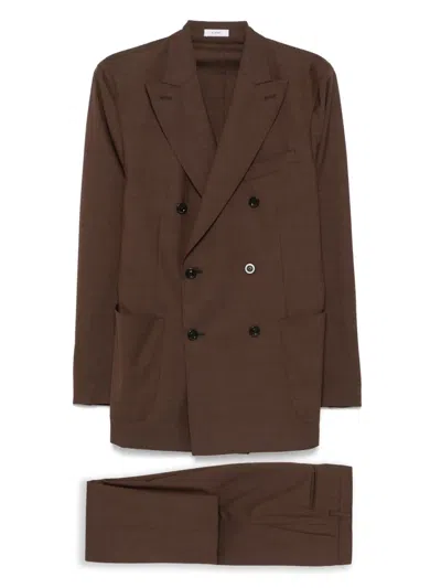 Boglioli Double-breasted Suit In Brown