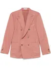 Boglioli Double-breasted Tailored Black Jacket With Fabric Blend In Pink