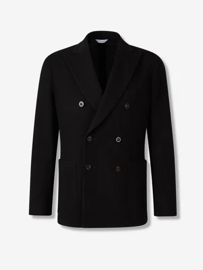Boglioli Double-breasted Wool Blazer In Black