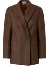 Boglioli Double-breasted Wool Blazer In Brown