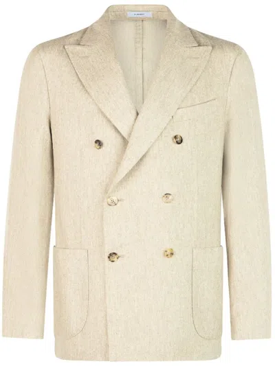 Boglioli Double-breasted Wool Blazer In Neutrals