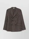 Boglioli Double-breasted Wool Blend Check Blazer In Brown