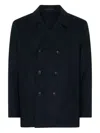 Boglioli Double-breasted Wool-blend Peacoat In Blue