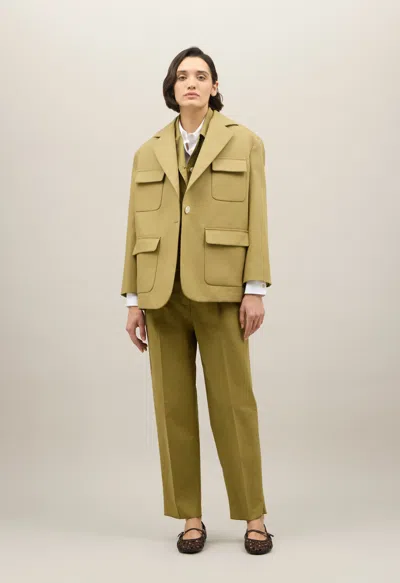 Boglioli Double Cotton Drill Sahara Overjacket In Green