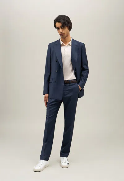 Boglioli Double-face/double-breasted Wool Milano Suit In Blue