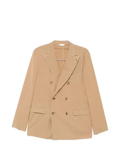 Boglioli Double-breasted Blazer With Pointed Lapels In Brown