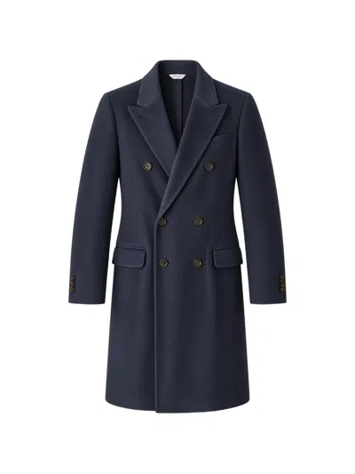 Boglioli Double-breasted Cashmere Coat In Blue
