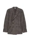 Boglioli Double-breasted Jacket With Houndstooth Pattern In Gray
