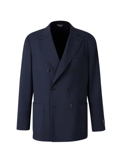 Boglioli Double-breasted Peak-lapel Blazer In Blue