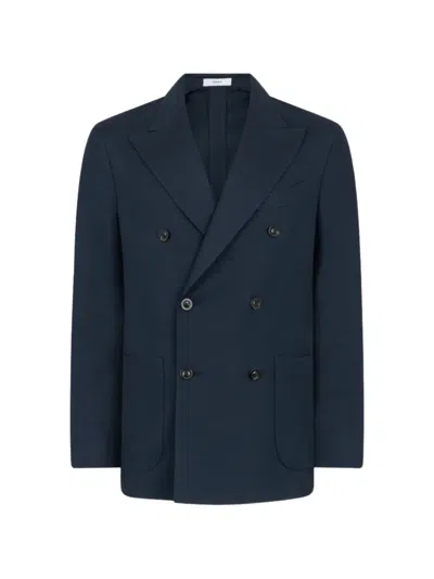 Boglioli Double-breasted Peak-lapel Blazer In Blue