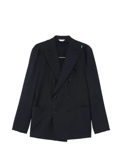 Boglioli Wool Blend Double Breasted Tailored Suit In Blue