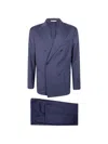 Boglioli Double Breasted Suit Peak Lapels Buttoned Cuffs In Purple