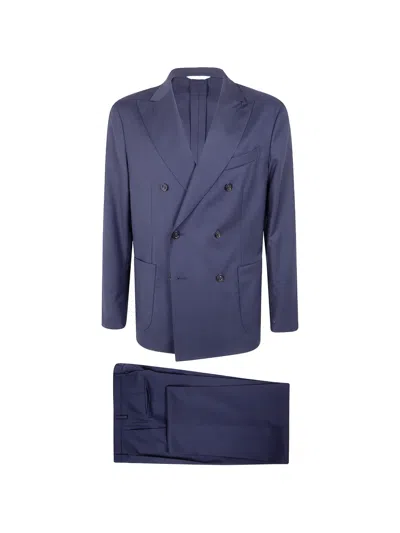 Boglioli Double-breasted Suit In Blue