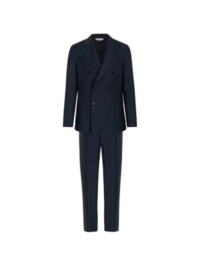 Boglioli Double-breasted Suit In Blue