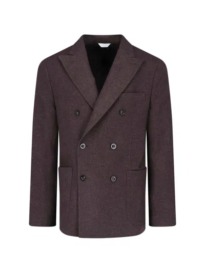 Boglioli Double-breasted Wool And Cashmere Blazer In Brown