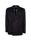 Boglioli Double-breasted Wool Blazer In Black