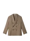 Boglioli Tailored Double-breasted Wide Lapel Blazer In Brown