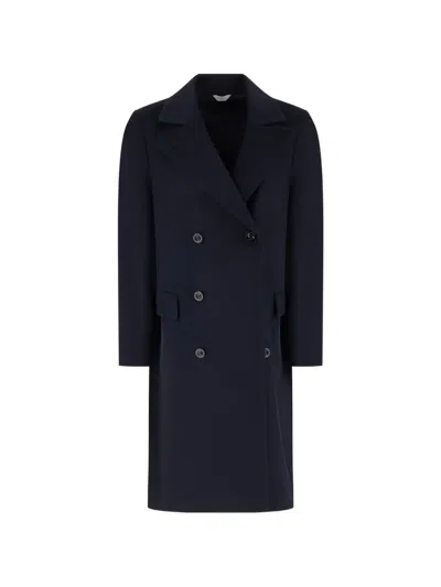 Boglioli Double-breasted Wool Coat In Blue