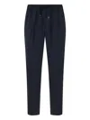 Boglioli Stretch Wool Canva Jog Trousers In Blue