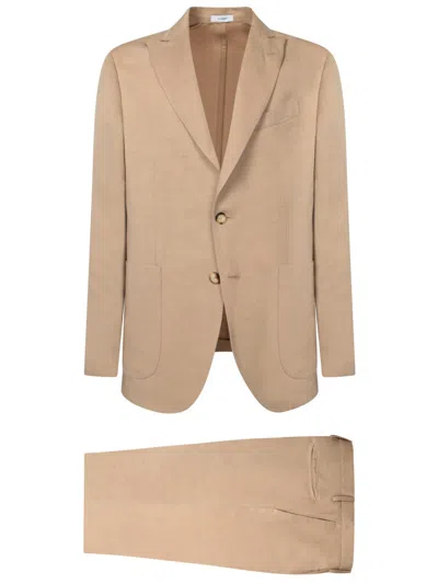 Boglioli Elegant Beige Suit With Tailored Jacket And Straight-cut Trousers