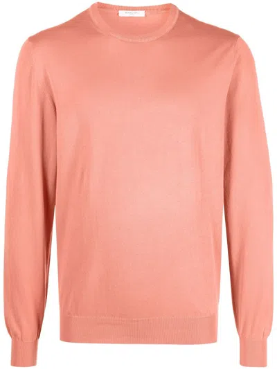 Boglioli Fine Knit Cotton Jumper In 橘色