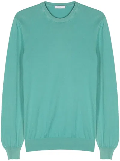 Boglioli Fine-knit Cotton Jumper In Blue