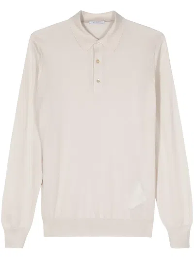 Boglioli Fine-knit Polo Shirt In Neutrals
