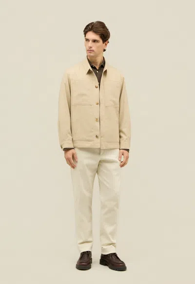 Boglioli Flannel Boxie Jacket In Neutral