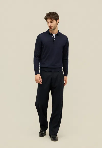 Boglioli Flannel Fluid Trousers In Blue