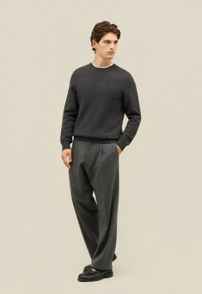 Boglioli Flannel Fluid Trousers In Gray