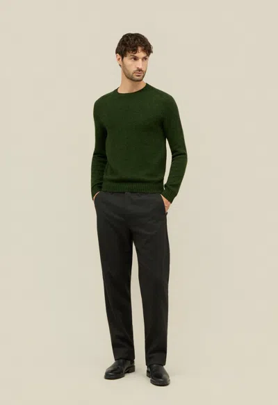 Boglioli Flannel Loose Trousers In Green