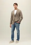 Boglioli Flannel Micro-check Dover Jacket In Beige