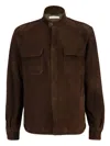 Boglioli Flap-pocket Suede Jacket In Brown