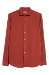 Boglioli Garment-dyed Linen Shirt In Rust