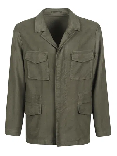 Boglioli Utility Jacket With Four Front Pockets In Green