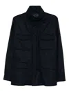 Boglioli Utility Jacket With Four Front Pockets In Blue