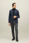 Boglioli Garment Dyed Cashmere Micro-structure K-jacket In Blue
