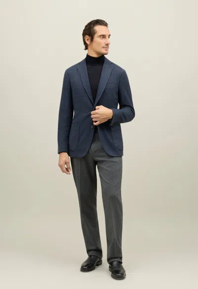 Boglioli Garment Dyed Cashmere Micro-structure K-jacket In Blue