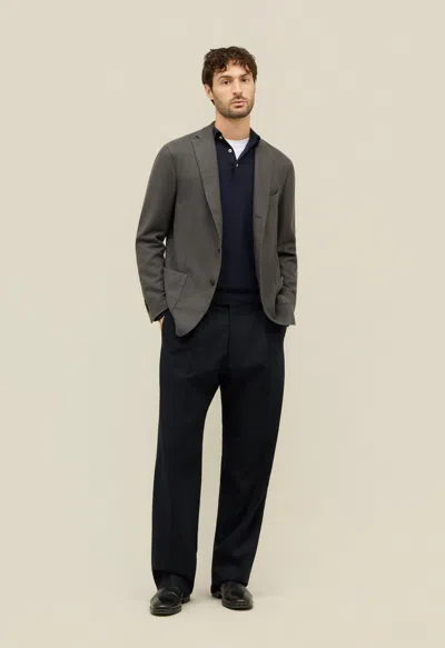 Boglioli Garment Dyed Cashmere Micro-structure K-jacket In Gray