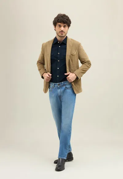 Boglioli Garment Dyed Corduroy K-jacket In Brown