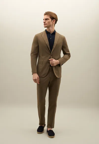 Boglioli Garment Dyed Cotton K-suit In Green-brown