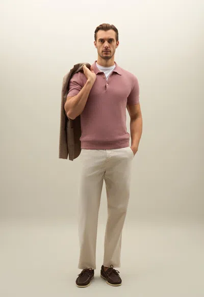 Boglioli Garment Dyed Cotton Loose Trousers In Warm White
