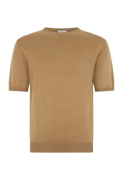 Boglioli Garment Dyed Cotton T-shirt In Beige
