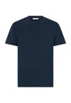 Boglioli Garment Dyed Cotton T-shirt In Blue